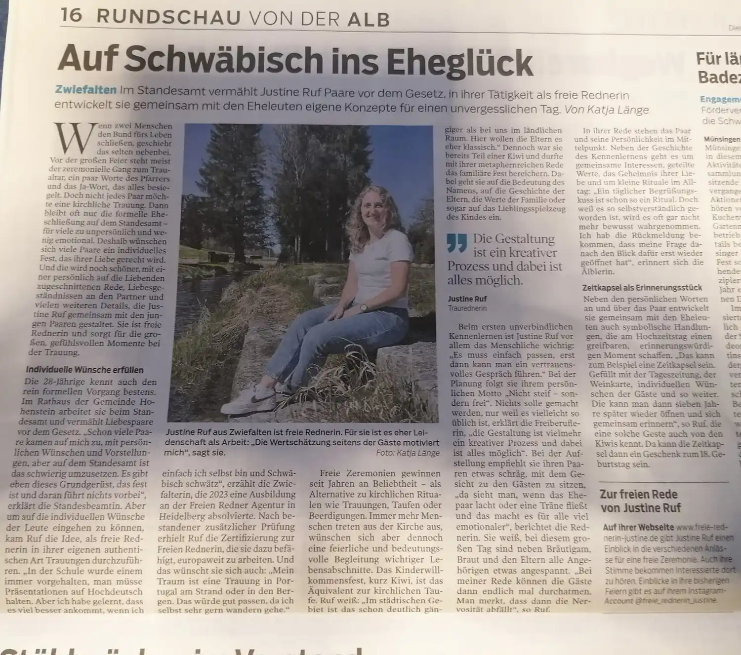 Zeitungsartikel-SWP-Justine-Ruf